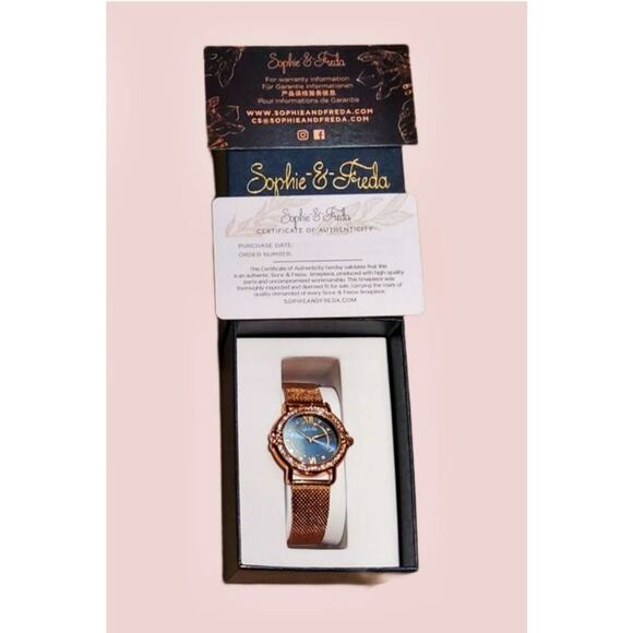 WOMEN'S WATCH SOPHIE & FREDA LUXURY "RENO" BRACELET WITH SWAROVSKI CRYSTALS NEW! - Picture 5 of 5